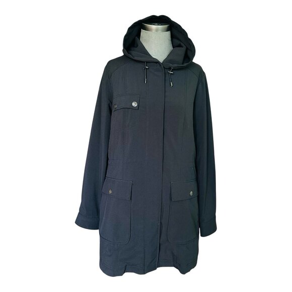 Kristen Blake Women’s Hooded Jacket Parka Raincoat Black Size M - Picture 5 of 8